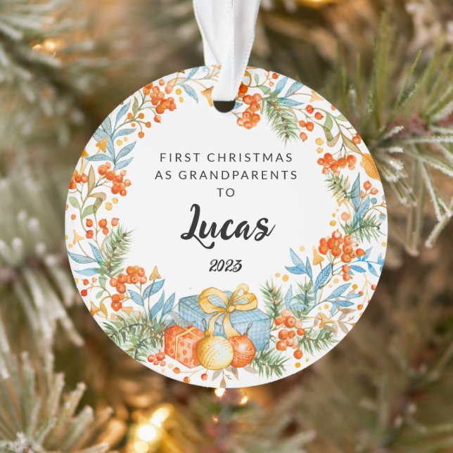 Personalised First Christmas As Grandparents   Ornament (Tree)