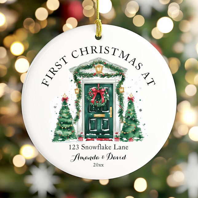 Personalised First Christmas At Our New Home Ceramic Ornament (Creator Uploaded)