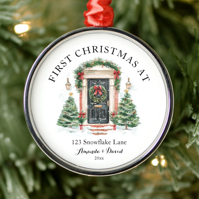 Personalised First Christmas At Our New Home Metal Ornament (Creator Uploaded)