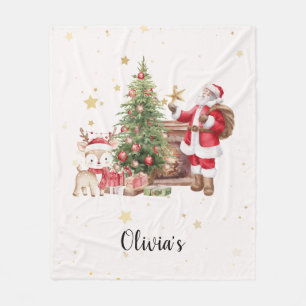Personalised First Christmas Baby Blanket - deer