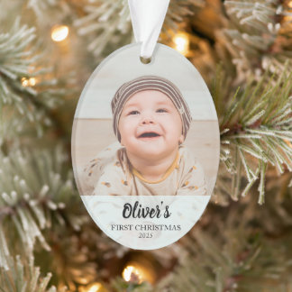Personalised First Christmas Baby Photo Ornament