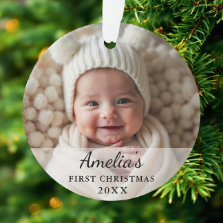 Personalised First Christmas Baby Photo Ornament