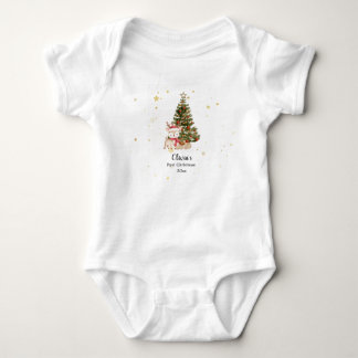 Personalised First Christmas Baby Pillow Bodysuit