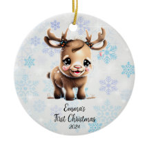 Personalised First Christmas Baby Reindeer