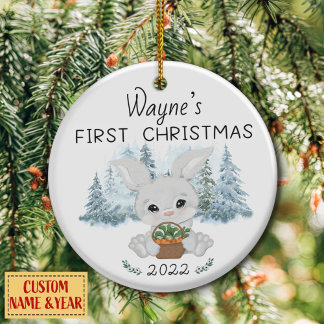 Personalised First Christmas, Baby's First  Cerami Ceramic Ornament
