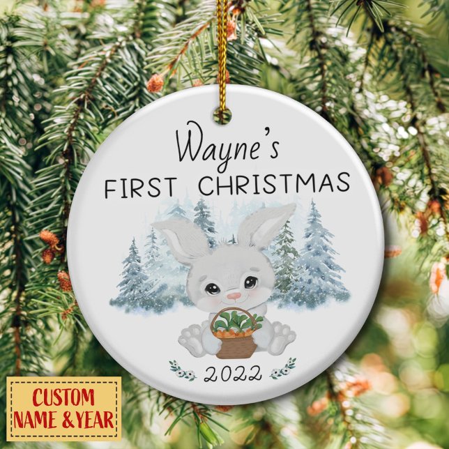 Personalised First Christmas, Baby's First  Cerami Ceramic Ornament (Creator Uploaded)