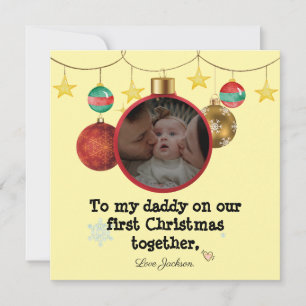 Personalised First Christmas Card for Daddy, Photo