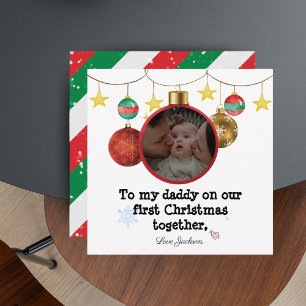 Personalised First Christmas Card for Daddy, Photo