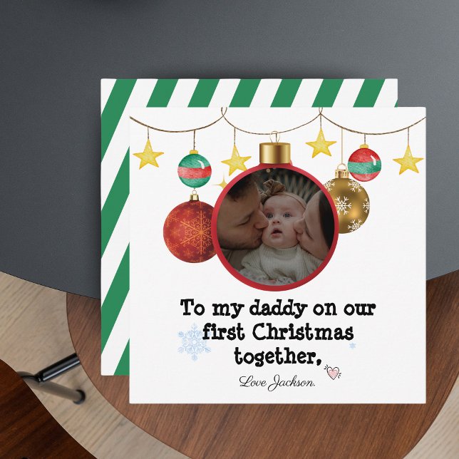 Personalised First Christmas Card for Daddy, Photo (Personalised First Christmas Card for Daddy with Photo )