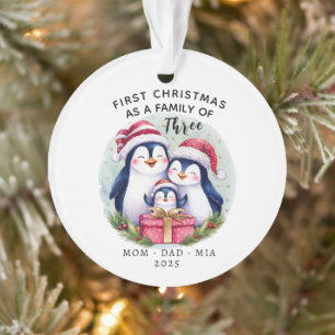 Personalised First Christmas - Family of Three Ornament
