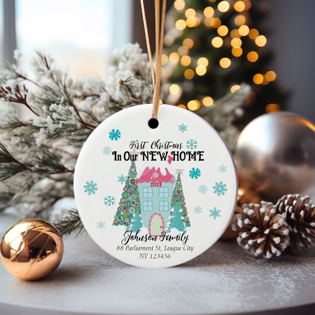 Personalised First Christmas in a New Home  Ceramic Ornament (First Christmas in a NEW HOME Ornament)