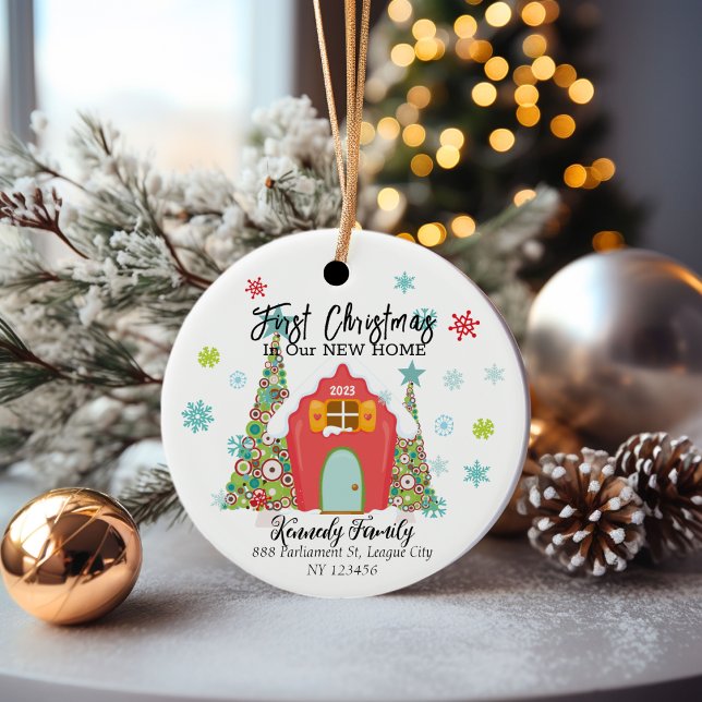 Personalised First Christmas in a New Home  Ceramic Ornament (First Christmas in our NEW HOME)
