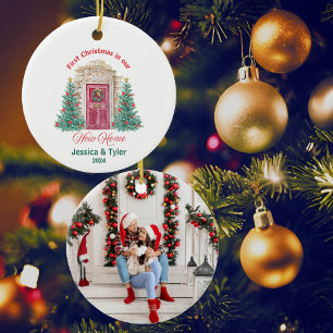 Personalised first Christmas in new home  Ceramic Ornament