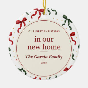 Personalised First Christmas in Our New Home Ceramic Ornament