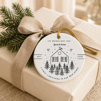 Personalised First Christmas in Our New Home Ceramic Ornament