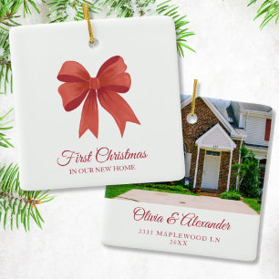 Personalised First Christmas in Our New Home Gift Ceramic Ornament