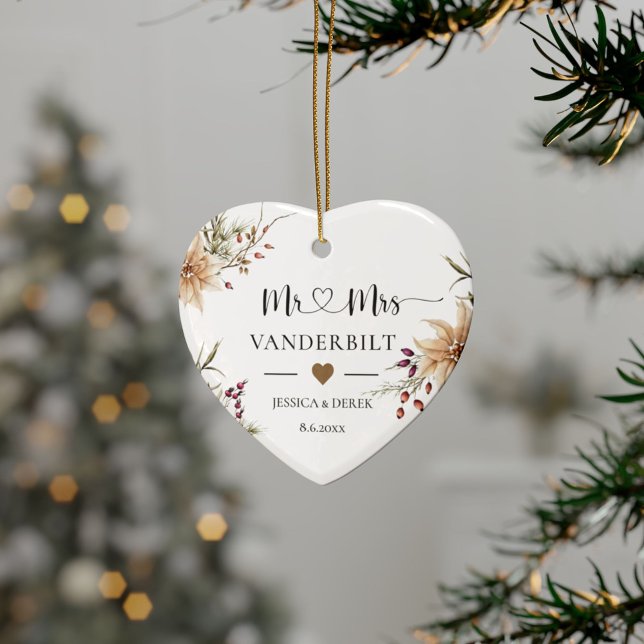Personalised First Christmas Married Keepsake Ceramic Ornament (Creator Uploaded)