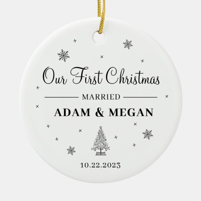Personalised First Christmas Married Ornament (Front)