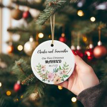 Personalised First Christmas Married Ornament