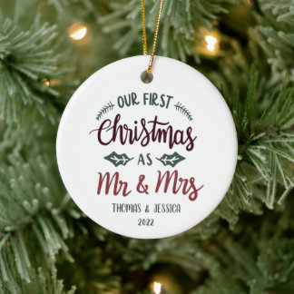 Personalised First Christmas Married Ornament