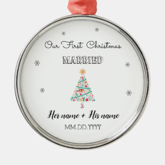 Personalised First Christmas Married Ornament