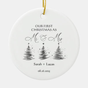 Personalised First Christmas Mr & Mrs Ornament