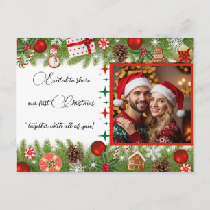 Personalised First Christmas Photo Holiday Postcard