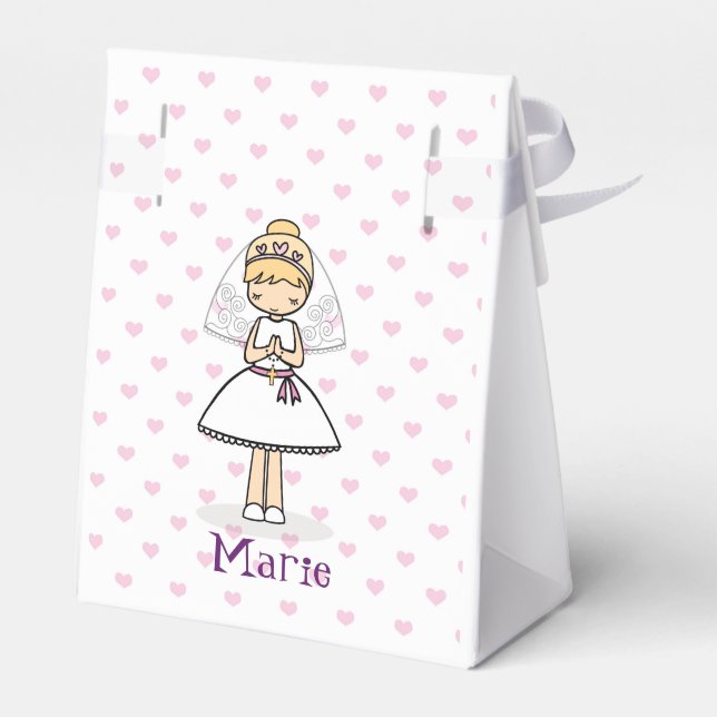 Personalised First Communion Day Girl Favour Box (Back Side)