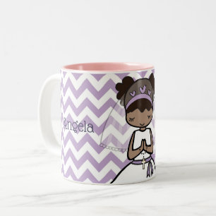 Personalised First Communion Day Girl name mug