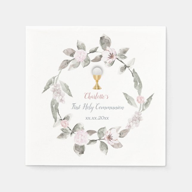 personalised First Communion Napkin (Front)