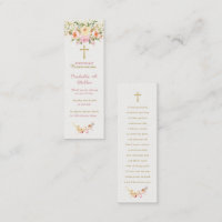 Personalised First Communion Pink Prayer Card