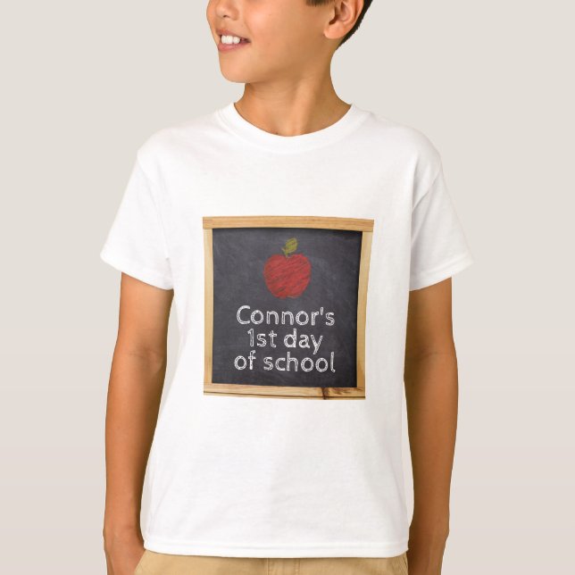 Personalised First Day of School Chalkboard  T-Shirt (Front)