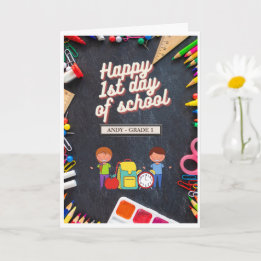Personalised First Day of School Grade Greeting Card
