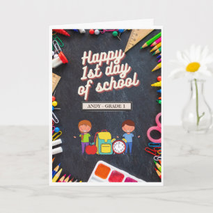 Personalised First Day of School Grade Greeting Card