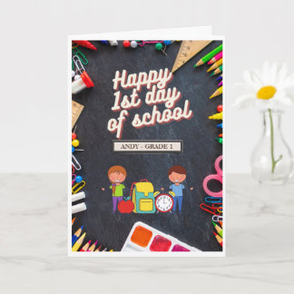 Personalised First Day of School Grade Greeting Card