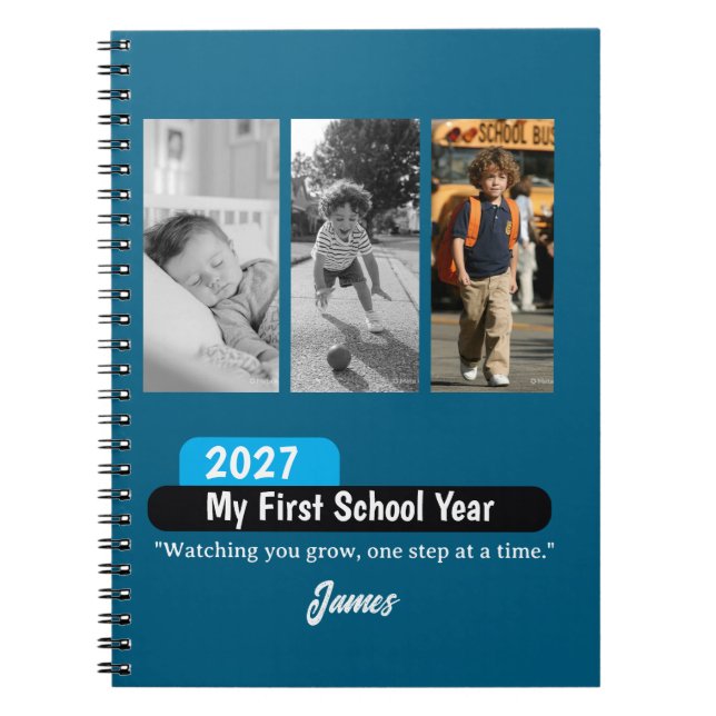Personalised First Day of School Photo Keepsake Notebook (Front)