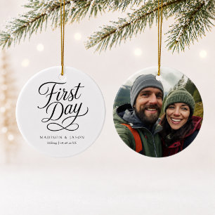 Personalised First Day Photo Christmas Ornament 