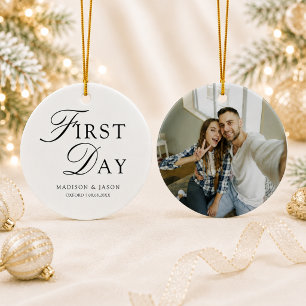 Personalised First Day Photo Christmas Ornament 