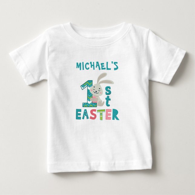 Personalised First Easter Bunny 1st Baby T-Shirt (Front)