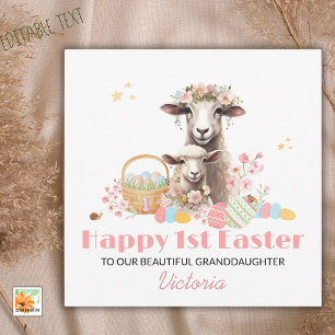 Personalised First Easter Card, 1st Easter Lamb Holiday Card