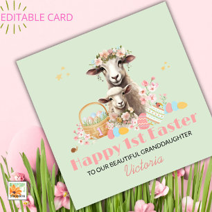 Personalised First Easter Card, 1st Easter Lamb Holiday Card