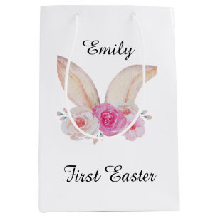 Personalised first easter milestone  medium gift bag