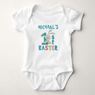 Personalised First Easter Name Bunny Baby Bodysuit