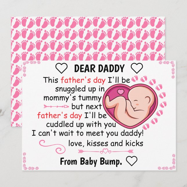 Personalised First Fathers Day From daughter Holiday Card (Front/Back)