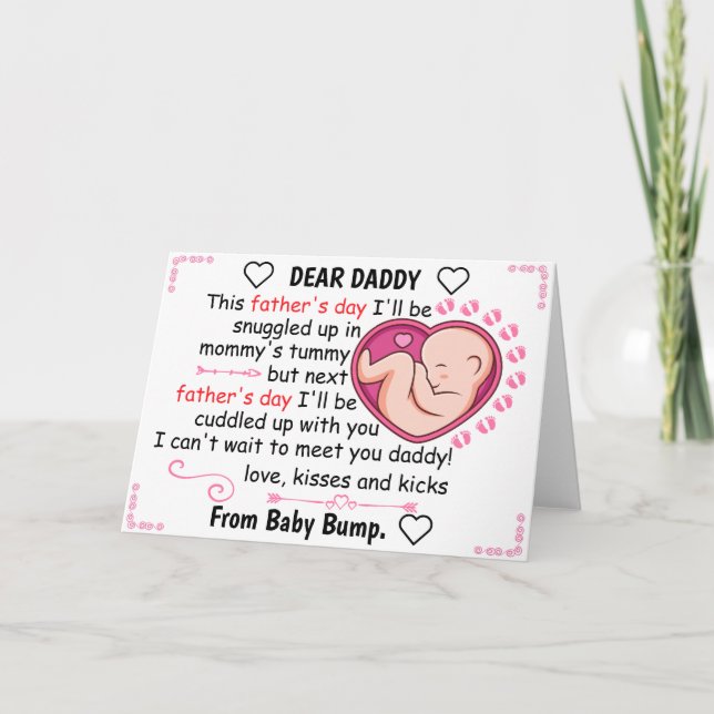 Personalised First Fathers Day From daughter Holiday Card (Front)