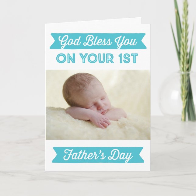 Personalised First Father's Day - God Bless Card (Front)