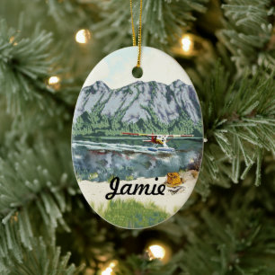 Personalised First Fishing Trip Ceramic Ornament