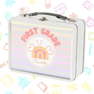 Personalised First Grade Rainbow Lunch Box 