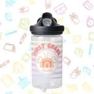 Personalised First Grade Rainbow Water Bottle 