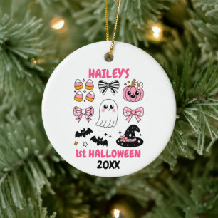 Personalised First Halloween Ceramic Ornament